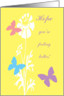 Get Well Feel Better Colourful Butterflies with White Flowers card