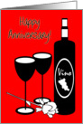 Occasion 1st Wedding Anniversary Wine Bottle & Glasses card