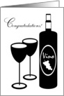 Congratulations Engagement Wine Bottle and Glasses card