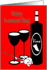 Sweetest Day Husband Romance Wine Bottle and Glasses card