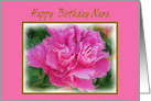 Birthday Grandmother Nana Beautiful Feminine Pink Peony Flower card