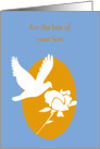 Sympathy Loss of Son White Dove and White Rose card