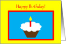 Happy Birthday Chocolate Cupcake With Red Candle card