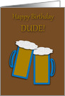 For Him Birthday Toasting Beer Mugs card