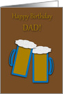Father Dad Birthday Toasting Beer Mugs card