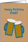 Father Dad From Daughter Birthday Toasting Beer Mugs card