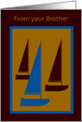 Brother Happy Birthday from Brother Boat Silhouettes card