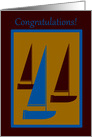 Congratulations Sail Boat Silhouettes card