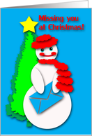 Our Home To Yours Christmas Snowwoman, w/Card Cut Paper Collage Look card