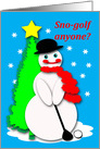 Sports Specific Christmas Snowman Golfer card