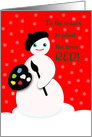 Christmas Artist Snowperson with Beret and Paint card