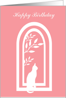Teen/Tween Birthday Cat on Window Silhouette card