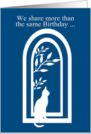 Shared Birthday Cat on Window Silhouette card