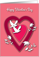 For Her Valentine’s Day Hearts Doves and Flowers card