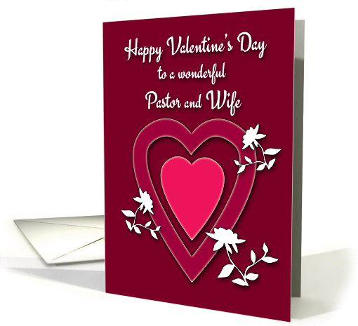 Pastor and Wife Valentine's Day Hearts and Flowers card (1029351)