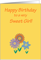 For Her Birthday Contemporary Colorful Flowers card