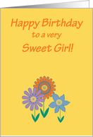 Granddaughter Birthday Contemporary Colorful Flowers card