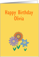 Custom Personalized Birthday Contemporary Colorful Flowers card
