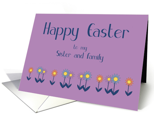 Sister and Family Happy Easter Contemporary Colorful Flowers card