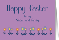 Sister and Family Happy Easter Contemporary Colorful Flowers card