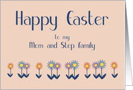 Mom and Step Family Happy Easter Contemporary Colorful Flowers card