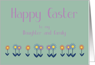 Daughter and Family Happy Easter Contemporary Colorful Flowers card