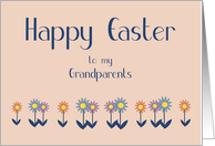 Grandparents Happy Easter Contemporary Colorful Flowers card