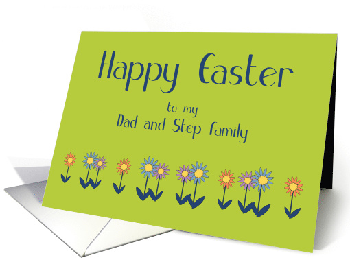 Dad and Step Family Easter Spring Colorful Flowers card (1034731)