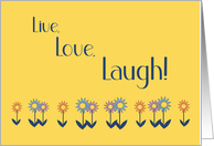 Mom Birthday Live Love Laugh Contemporary Colorful Flowers card