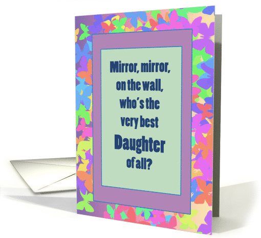 Daughter Congratulations Colorful Butterfly Frame with Mirror card