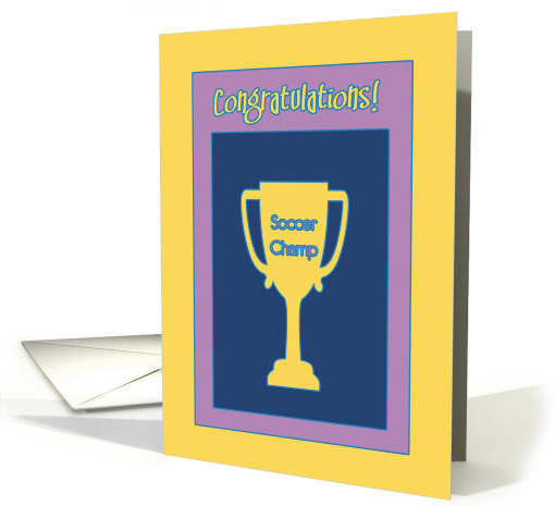 Congratulations SoccerYellow Trophy & Bouquet card (1036391)