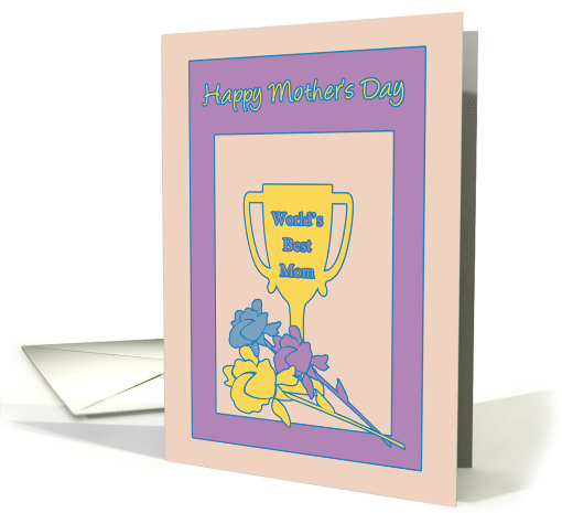 Mom Mother's Day Yellow Trophy & Bouquet card (1036415)