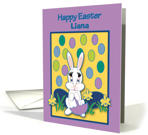 Easter Personalized Name Raining Jelly Beans Bunny card (1041493)