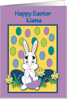 Easter Personalized Name Raining Jelly Beans Bunny card