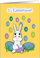 Pastor Easter Raining Jelly Beans Bunny card