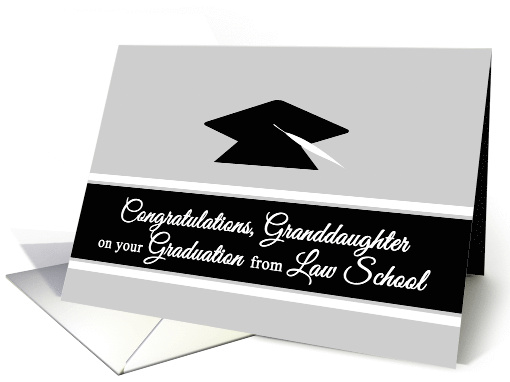 Graduation Law School Granddaughter Contemporary Graduation Cap card