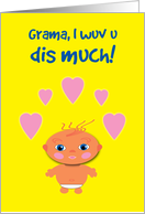 Grandmother Mothers Day Baby with Hearts card