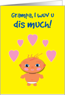 Grandfather Father’s Day Baby with Hearts card