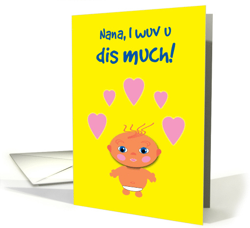 Grandmother Birthday Baby with Hearts card (1079124)