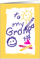 Grandfather Birthday Child’s Drawing on Paper with Crayons card