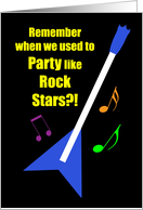 Adult Humorous Birthday Flying V Guitar and Colourful Music Notes card
