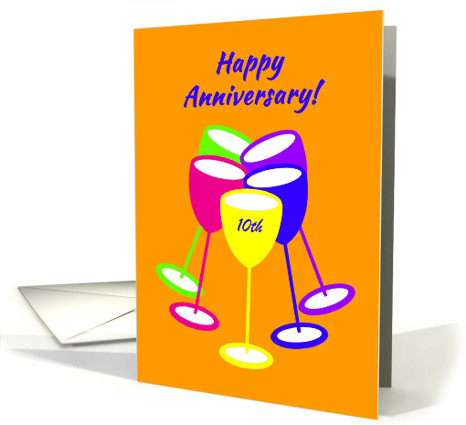 Customizable 10th Wedding Anniversary Colourful Toasting... (1122758)