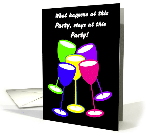 Invitation New Year's Eve Adult Colourful Toasting Glasses card