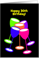 Happy Birthday Custom Age Colourful Toasting Glasses card