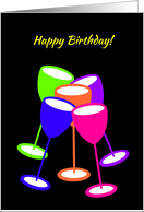 For Him Birthday Colourful Toasting Glasses card