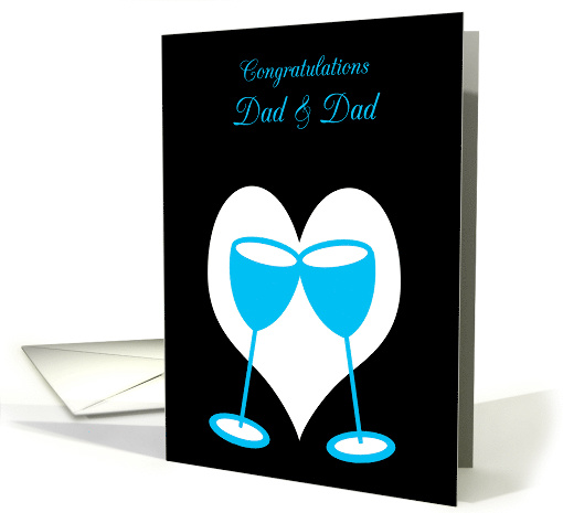 Gay Dad Marriage Congratulations Blue Toasting Glasses card (1129012)