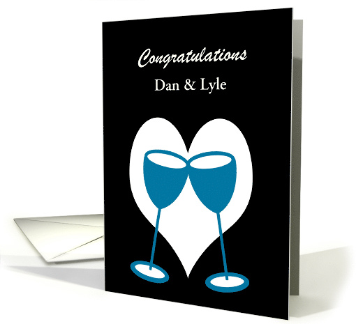 Congratulations Custom NameGay Marriage Toasting Glasses card