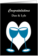 Congratulations Custom NameGay Marriage Toasting Glasses card