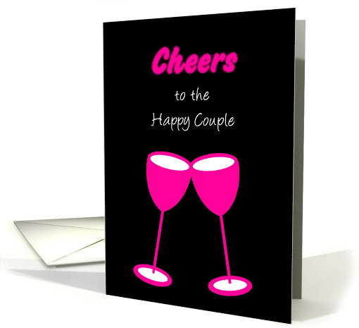 Congratulations Lesbian Wedding Pink Toasting Glasses card (1129298)