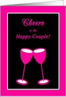 Lesbian Engagement Congratulations Pink Toasting Glasses card
